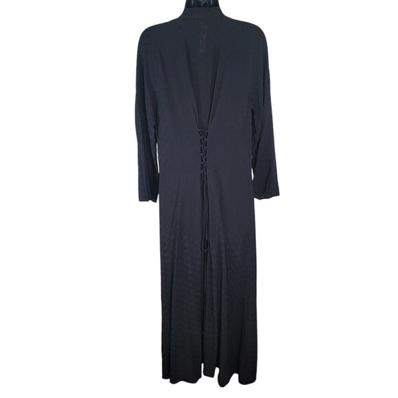 Savage X Fenty Woven Voile Sleep Long Robe Black Monogram Jacquard xs/s - Picture 4 of 8